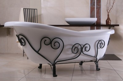 Luxus Badewanne mediterran beste Qualität von Casa Padrino Mediterrane freistehende Badewanne mit Metallgestell für Luxus Immobilien